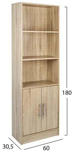 ΒΙΒΛΙΟΘΗΚΗ ΜΕΛΑΜΙΝΗΣ ENSLEY HM2027.02 SONAMA 60X30X180 εκ. - 0519908 - HM2027.02