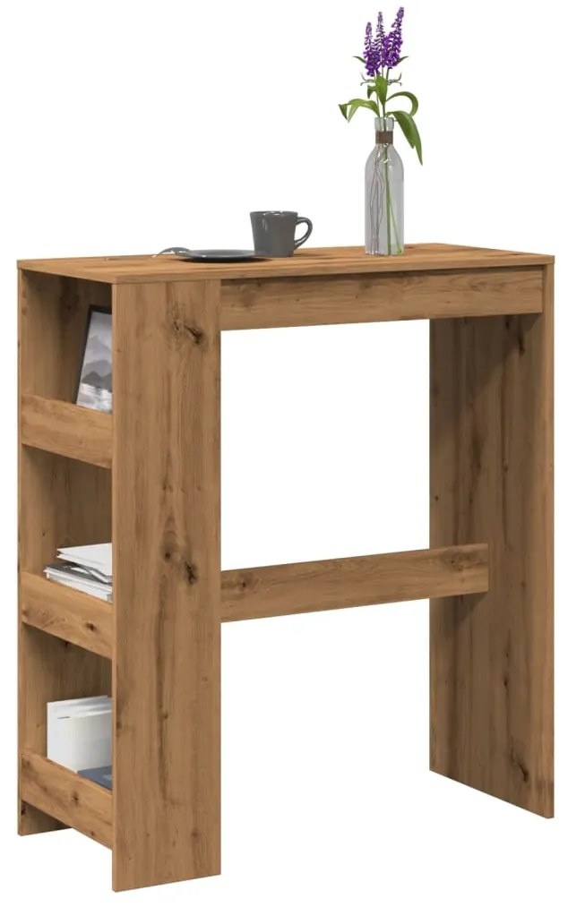 Τραπέζι Μπαρ με Ράγες Δρυς 90x40x103,5 εκ. Επεξεργ. Ξύλο