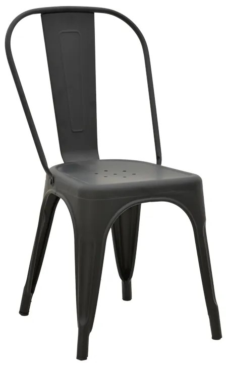 Καρέκλα Utopia pakoworld μέταλλο μαύρο ματ 44x44x85εκ - 270-000009