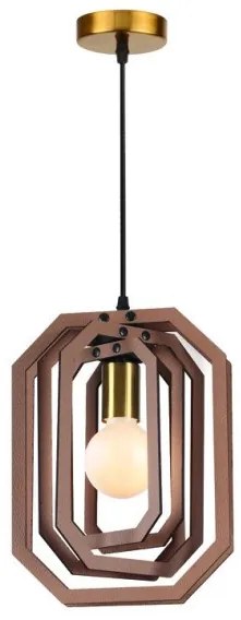 Κρεμαστό Φωτιστικό Οροφής Δέρμα MDF Φ24 H100cm TRITON ACA-ZM391P24WLL-Καφέ ZM391P24WLL