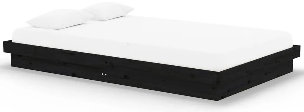 vidaXL Πλαίσιο Κρεβατιού Μαύρο 120 x 200 εκ. από Μασίφ Ξύλο