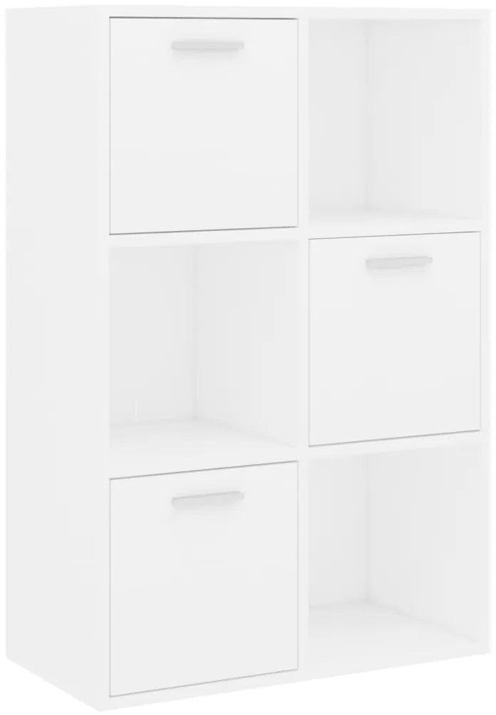 vidaXL Ραφιέρα με Ντουλάπια Λευκή 60 x 29,5 x 90 εκ. από Επεξ. Ξύλο