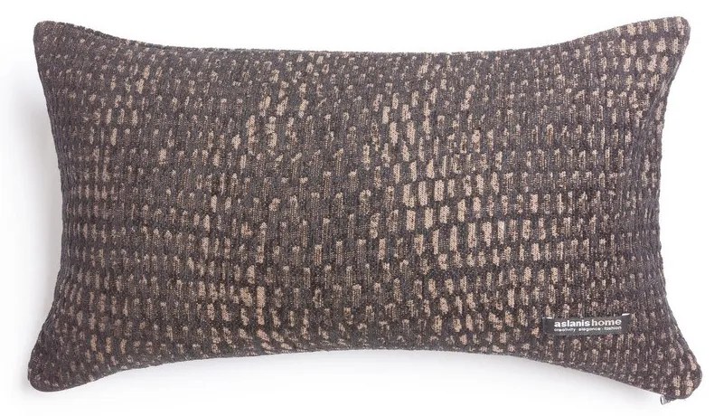 Μαξιλαροθήκη Διακοσμητική Ismaros Classic Black-Choco Aslanis Home 30X50 Βαμβάκι-Chenille