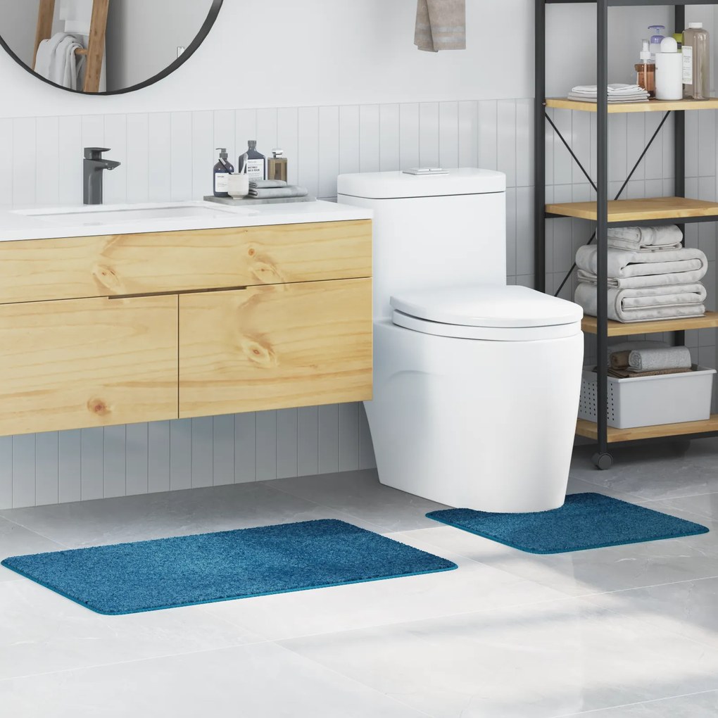 vidaXL Πατάκι μπάνιου 2 pcs Μπλε 50 x 50 cm Πολυπροπυλένιο