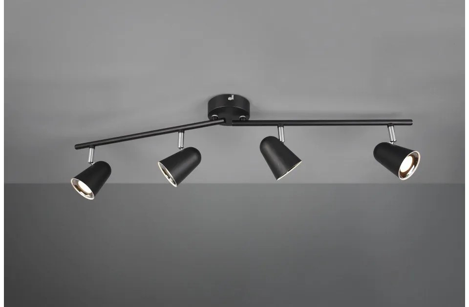 Σποτ Φωτιστικό Οροφής 4xLED 3,5W Κινητό Toulouse Trio Lighting-R82124132-Μαύρο R82124132