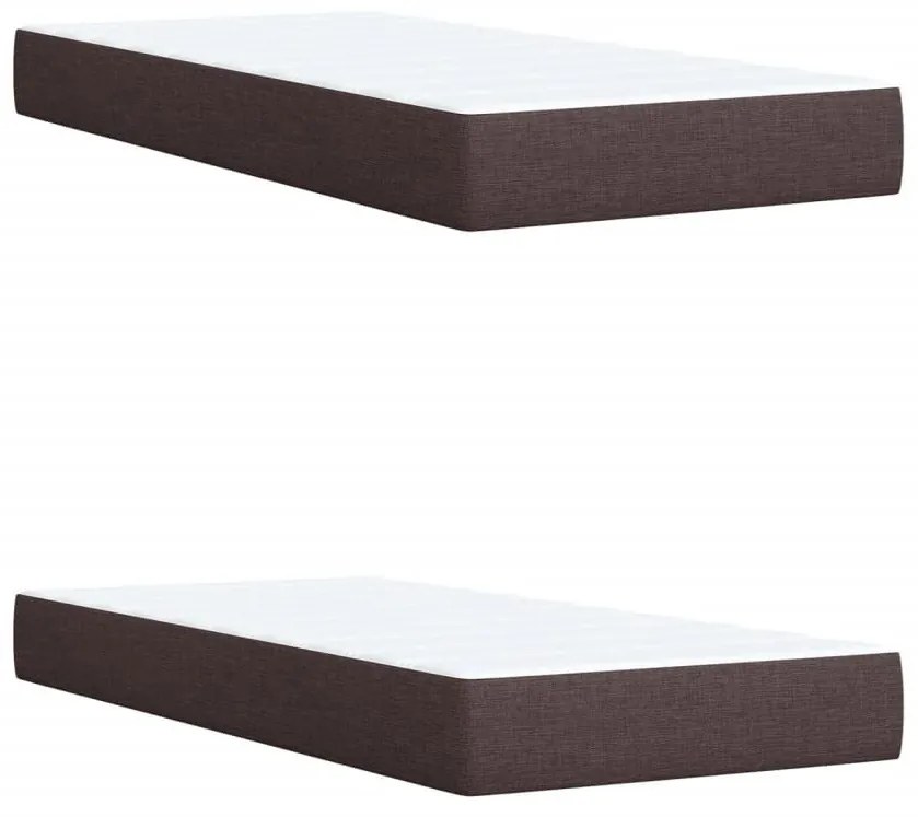 Κρεβάτι Boxspring με Στρώμα Σκούρο Καφέ 200x200 εκ. Υφασμάτινο - Καφέ