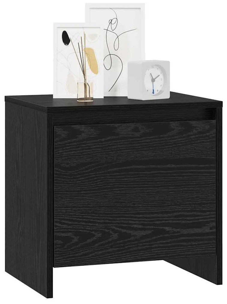 vidaXL Κομοδίνο Μαύρη Οξυά 45 x 34 x 44,5 εκ Επεξεργασμένο ξύλο