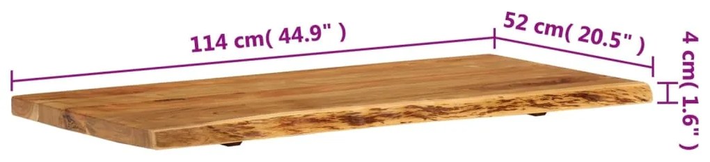 vidaXL Πάγκος Μπάνιου 114x52x4 εκ. από Μασίφ Ξύλο Ακακίας