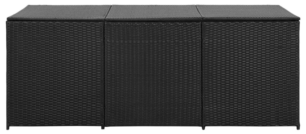 vidaXL Κουτί Αποθήκευσης Κήπου Μαύρο 180x90x70 εκ. από Συνθετικό Ρατάν
