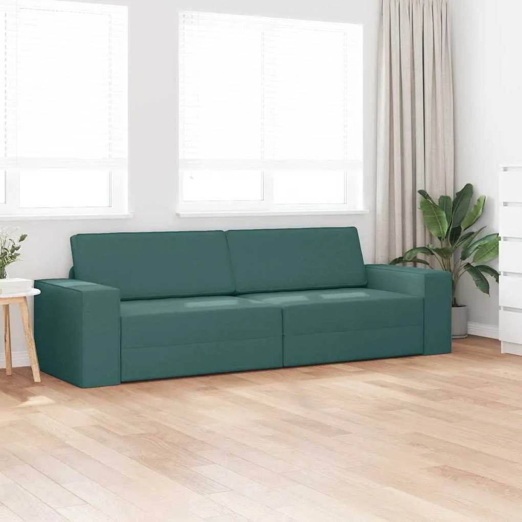 vidaXL Καναπέ-Κρεβάτι Σκούρο πράσινο 245 x 78 x 77 εκ. ύφασμα