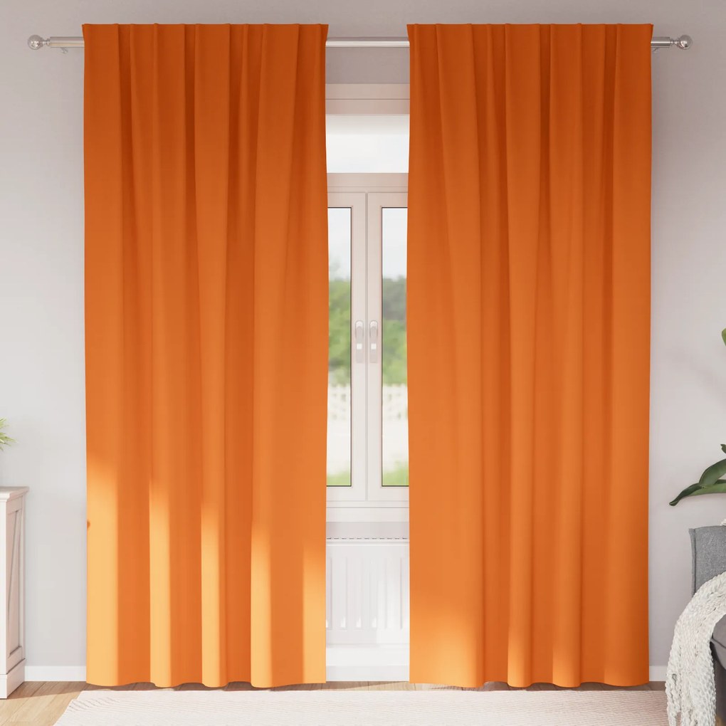 vidaXL Κουρτίνες 2 pcs Φωτεινό Πορτοκάλι 225 x 140 εκ. Πολυεστέρας