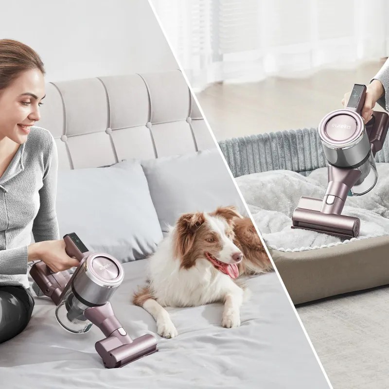 Προϊόν με ανοιχτή συσκευασία: Κάθετη ηλεκτρική σκούπα Eureka AK10 PRO, 450W, 29 kPa, 650 ml, 3 επίπεδα, 2500 mAh, Touch LED panel, HEPA, Μωβ