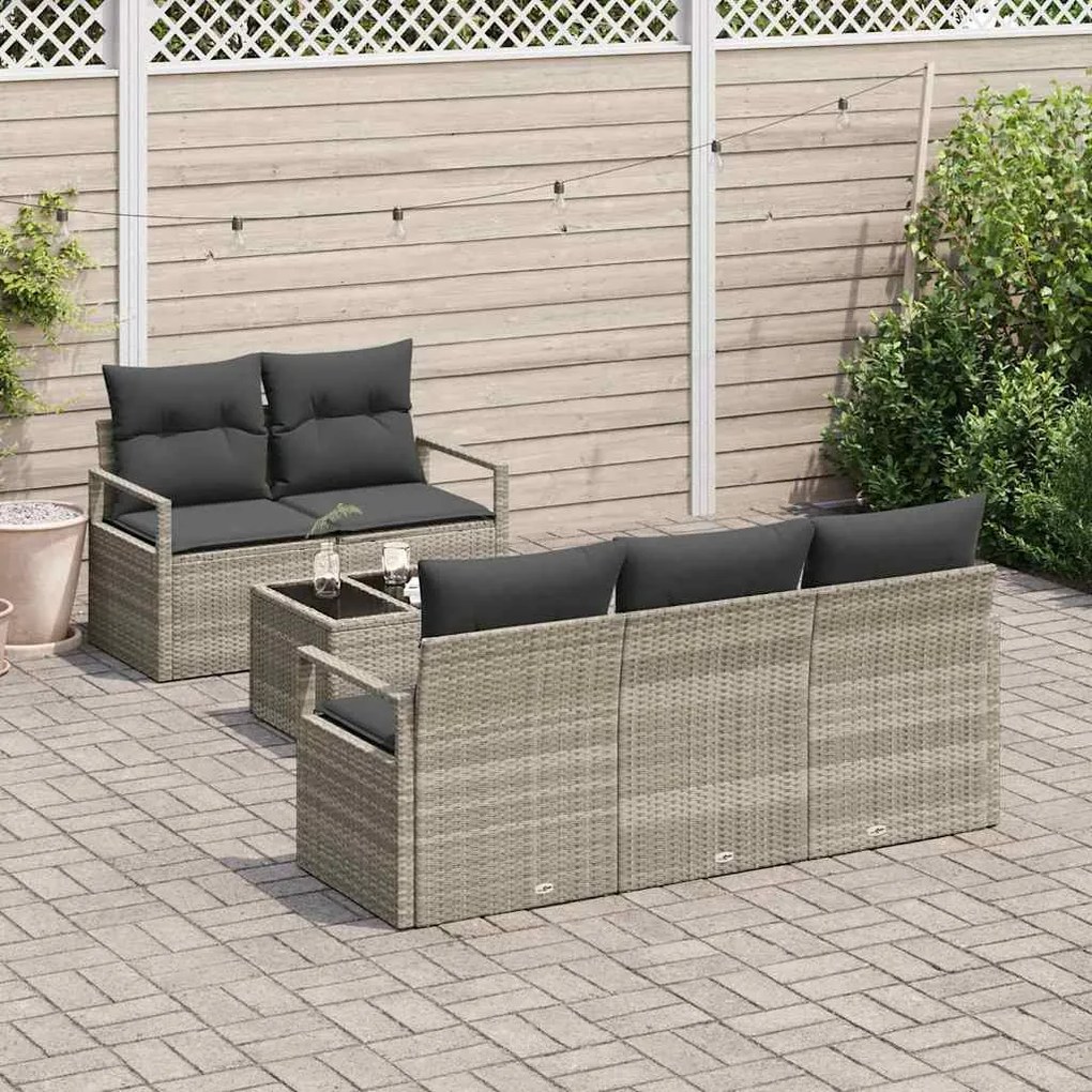 vidaXL Σετ Καναπέ Κήπου 6 pcs Ανοιχτό γκρι 55 x 55 x 37 εκ