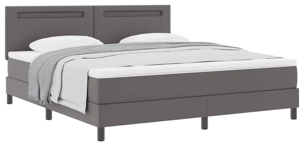 vidaXL Κρεβάτι με Στρώμα με στρώμα Γκρι 180 x 200 cm Τεχνητό δέρμα