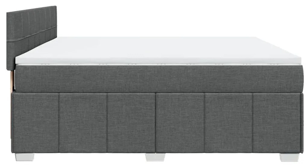 vidaXL Κρεβάτι Boxspring με Στρώμα Σκούρο Γκρι 180x200 εκ Υφασμάτιν