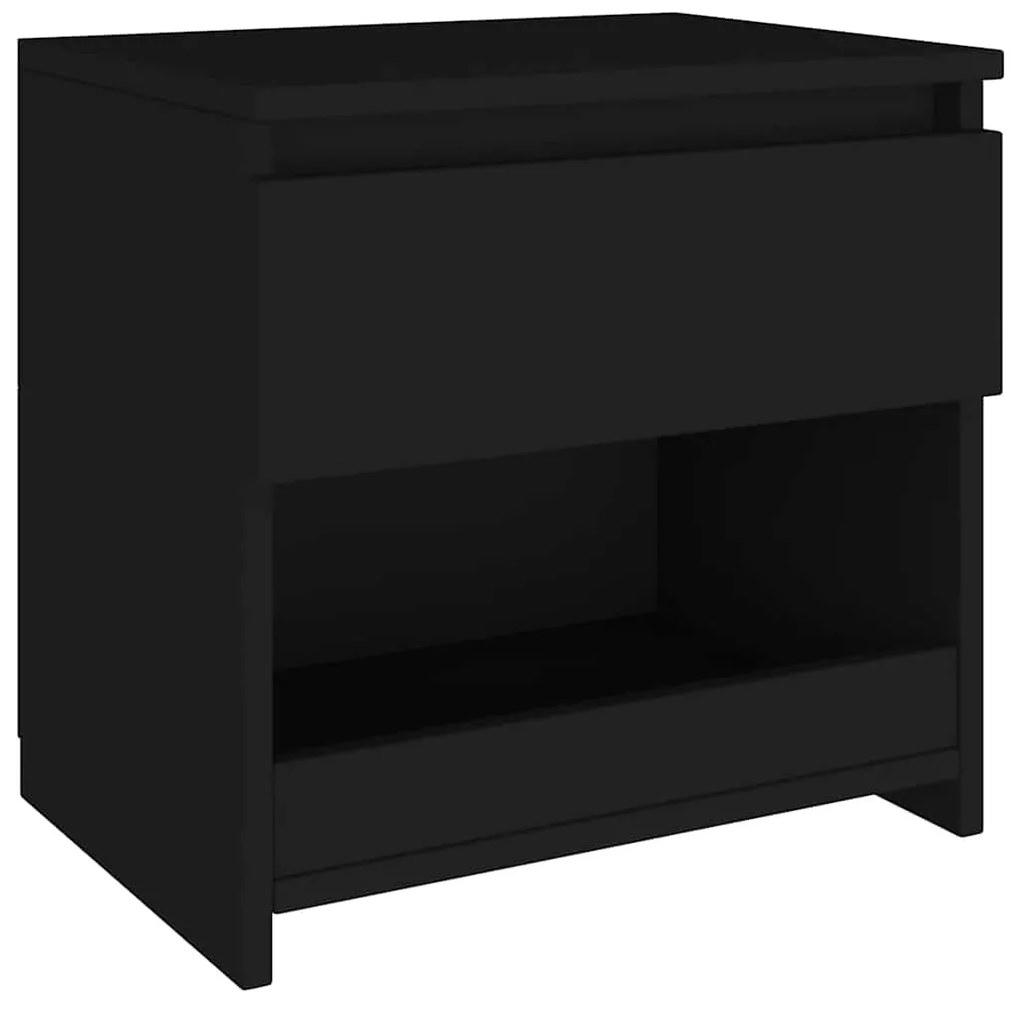 vidaXL Κομοδίνα 2 τεμ. Μαύρα 40 x 30 x 39 εκ. Επεξ. Ξύλο