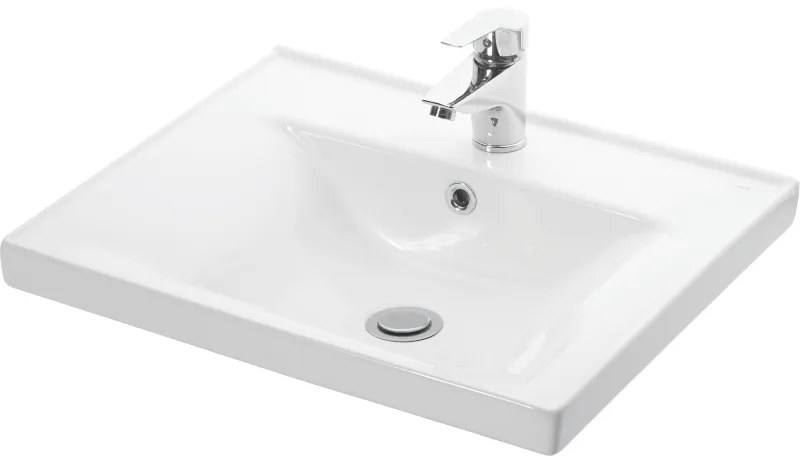 Νιπτήρας SQUARE 55 γυαλιστερή πορσελάνη 55x46cm 3WSQ055PC0