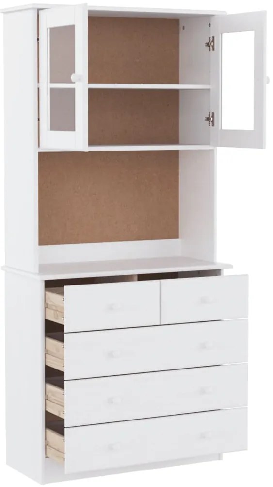 vidaXL Ντουλάπι ALTA Λευκό 77 x 35 x 165 εκ. από Μασίφ Ξύλο Πεύκου