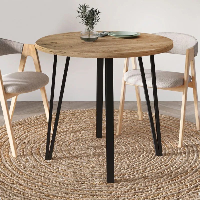 Τραπέζι Xana Megapap χρώμα sepet oak Ø90x77,5εκ.