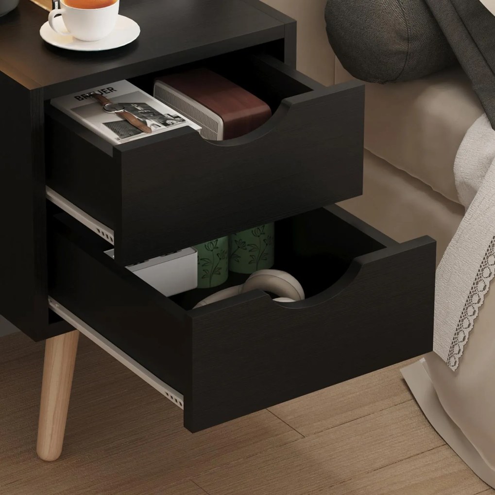 Κομοδίνο DINKL μελαμίνη - 2 συρτάρια Wenge 29,5x29,5x45Υ εκ. 29.5x29.5x45 εκ.
