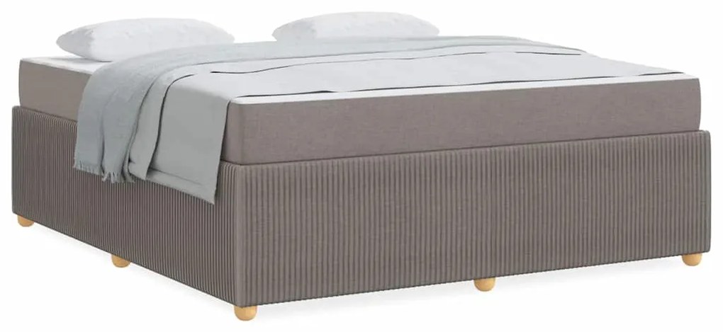 vidaXL Σκελετός κρεβατιού με στρώμα Taupe 180 x 200 cm ύφασμα