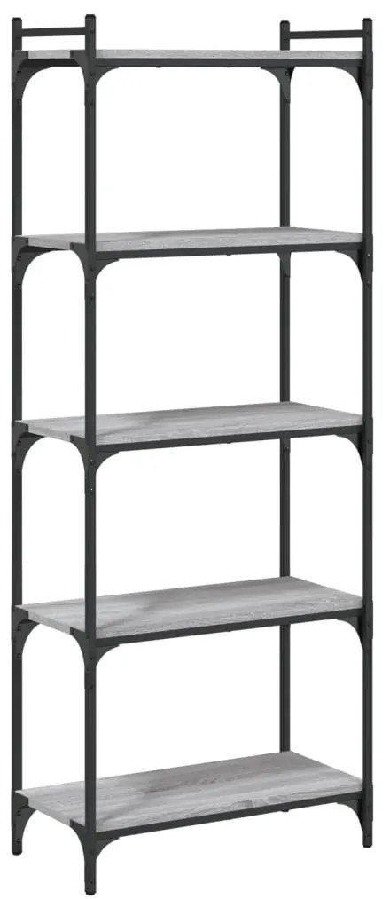 vidaXL Βιβλιοθήκη 5 Επιπέδων Γκρι Sonoma 60x30x154 εκ. Επεξεργ. Ξύλο