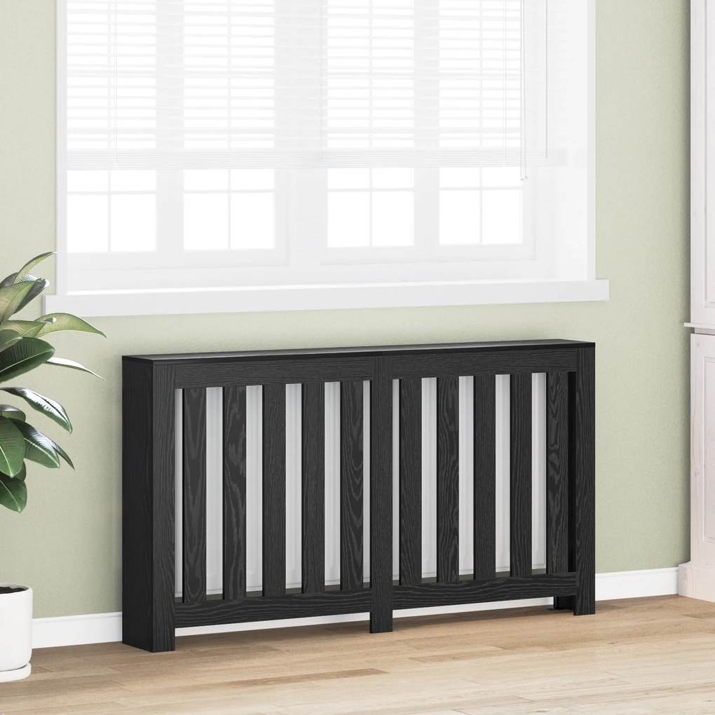 vidaXL Kάλυμμα Καλοριφέρ  Μαύρη Δρυός 149x20x82 εκ Φτιαγμένο Ξύλο