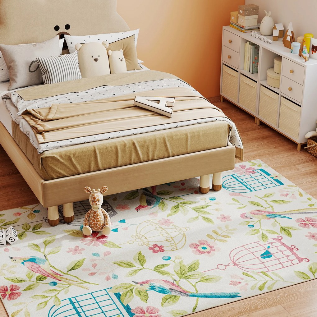 HOMCOM Χαλί, Πολυλειτουργικό, Πολυεστέρας, Εύκολη Φροντίδα, Αντιολισθητικό, Πολύχρωμο