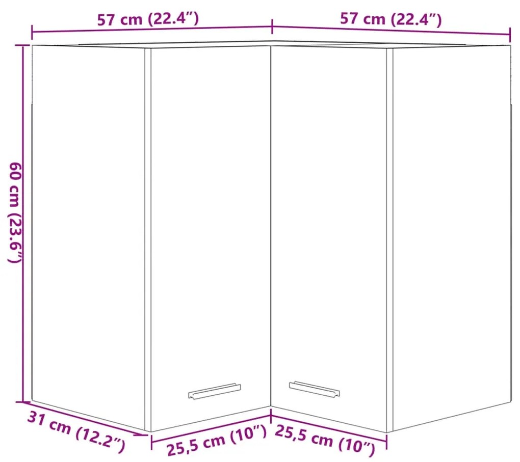 ΝΤΟΥΛΑΠΙ ΓΩΝΙΑ ΚΡΕΜΑΣΤΟ SONOMA ΔΡΥΣ 57X57X60 ΕΚ. ΜΟΡΙΟΣΑΝΙΔΑ 849625