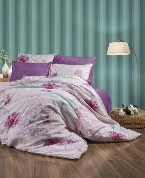 Σετ Σεντόνια Polycotton King 240x270εκ. Χλόη 457 Pink DimCol