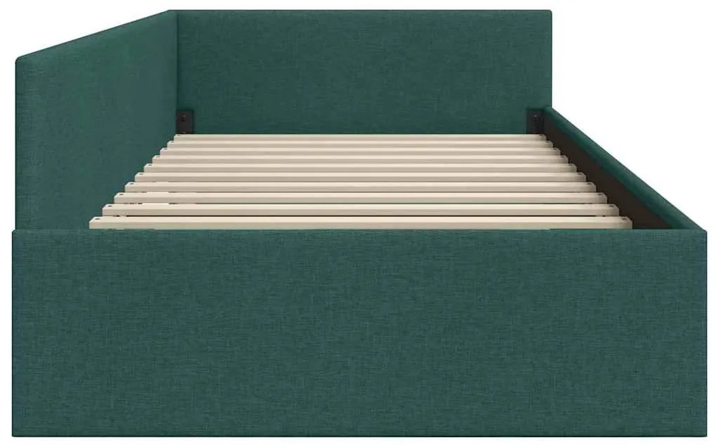 vidaXL Κρεβάτι Γωνίας Σκούρο πράσινο 80 x 200 cm Ύφασμα και Έργο ξύλου