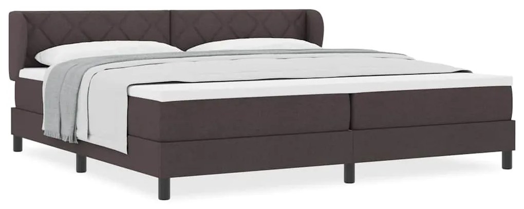 vidaXL Κρεβάτι box spring με στρώμα με στρώμα Σκούρο καφέ Σκούρο καφέ