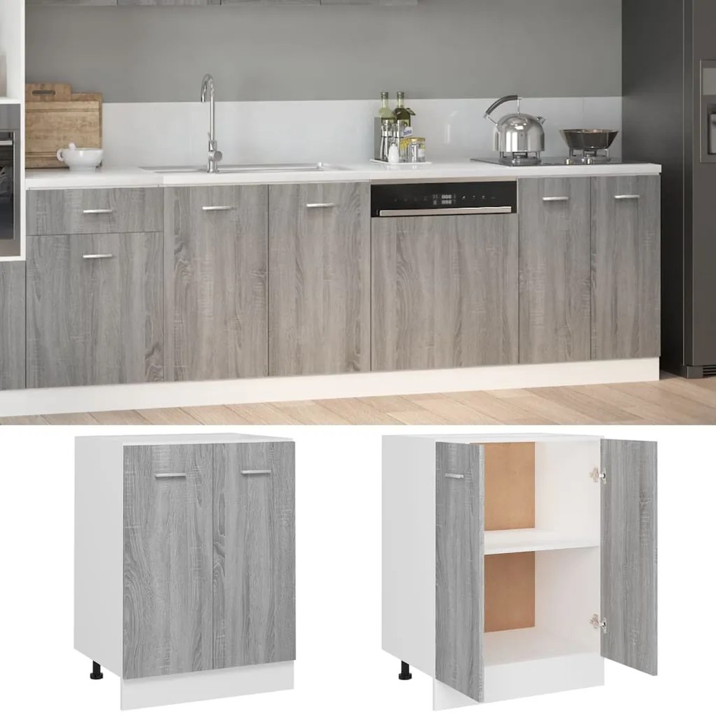 vidaXL Ντουλάπι "Lyon" Γκρι Sonoma 60x46x81,5 εκ. από Τεχνητό Ξύλο