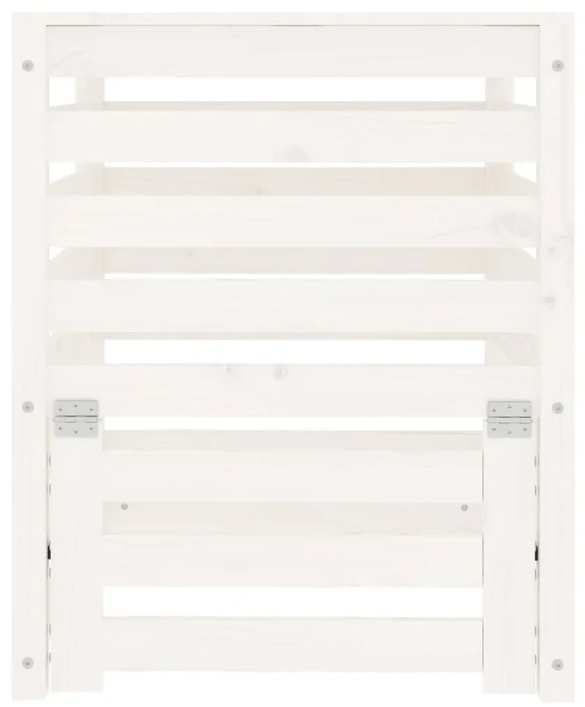 vidaXL Κομποστοποιητής Λευκός 63,5x63,5x77,5 εκ. από Μασίφ Ξύλο Πεύκου