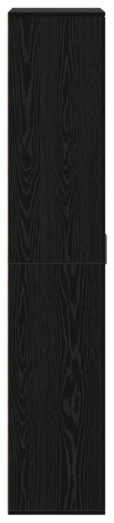 vidaXL Υψηλό ντουλάπι Μαύρης Δρυός 80x35x180 εκ. Επεξεργασμένο Ξύλο
