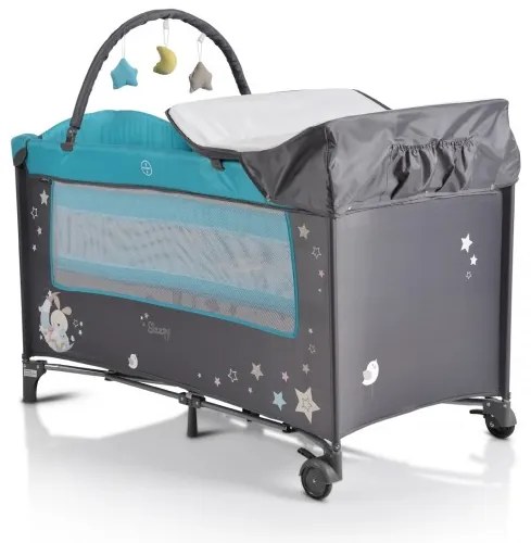 ΠΑΡΚΟΚΡΕΒΑΤΟ 2 ΕΠΙΠΕΔΩΝ MONI CANGAROO SLEEPY TURQUOISE 3800146248611