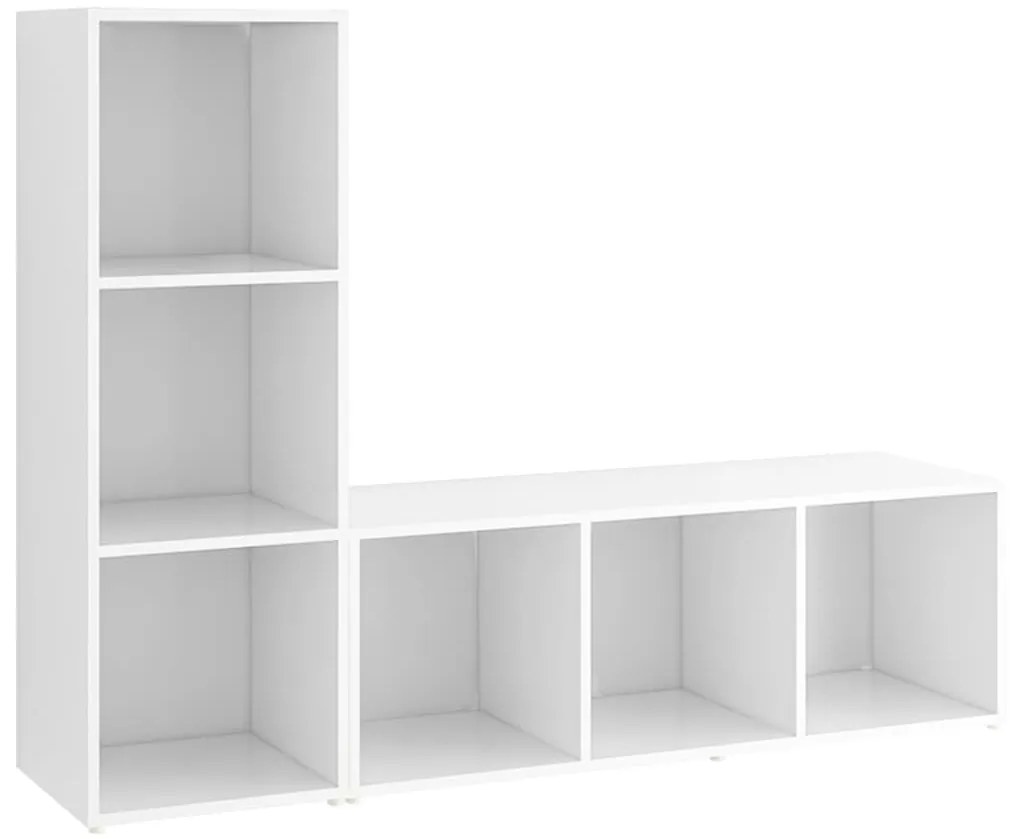 vidaXL Έπιπλα Τηλεόρασης 2 τεμ. Λευκά 107 x 35 x 37 εκ. Μοριοσανίδα