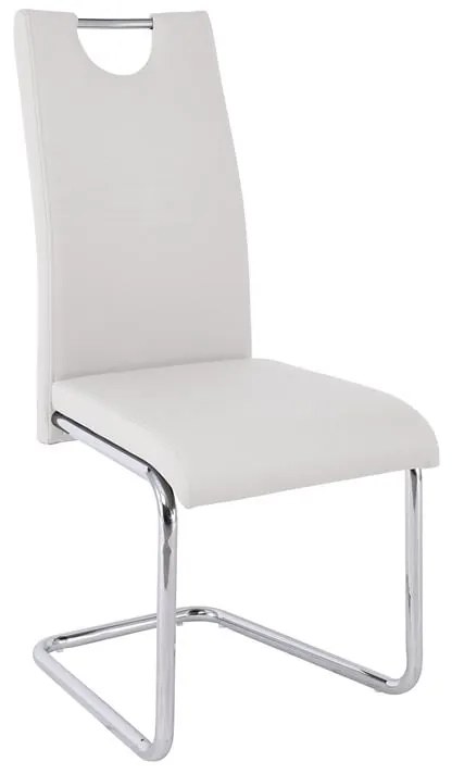 WOODWELL CROFT Καρέκλα Τραπεζαρίας - Κουζίνας, Μέταλλο Χρώμιο, PU Άσπρο 43x58x102cm ΕΜ914,1