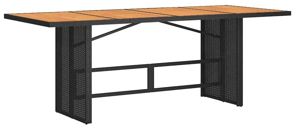 vidaXL Σέτ φαγητού για κήπο 7 pcs Μαύρο και καφέ συνθετικό ρατάν
