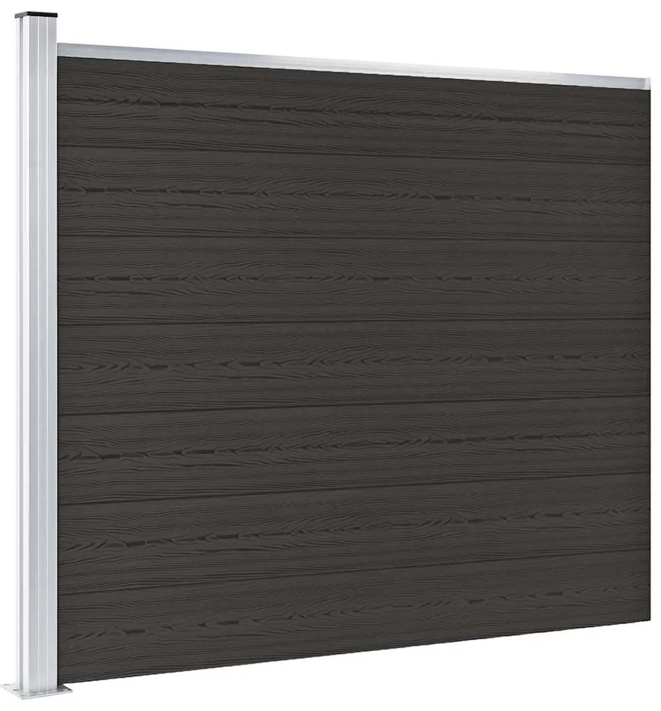 vidaXL Πάνελ Περίφραξης Μαύρο 175 x 146 εκ. από WPC