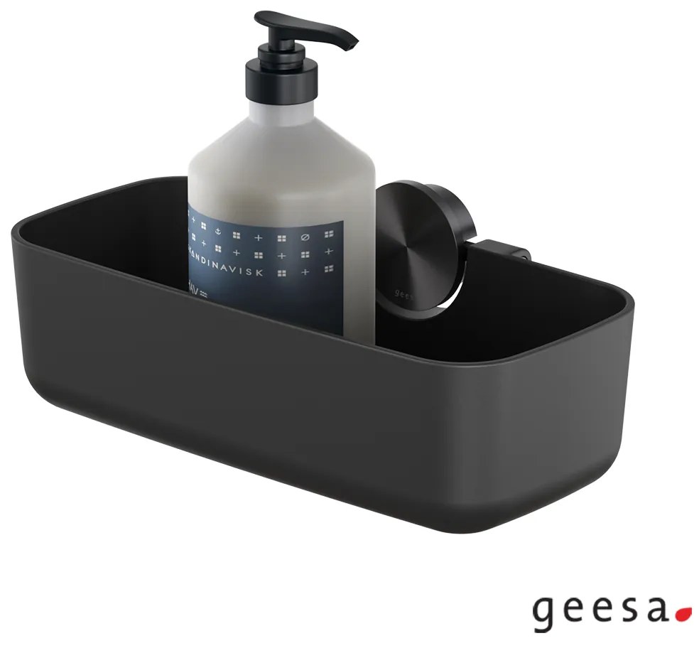 GEESA Opal Σπογγοθήκη Επιτοίχια Πλαστική Black Brushed Pvd