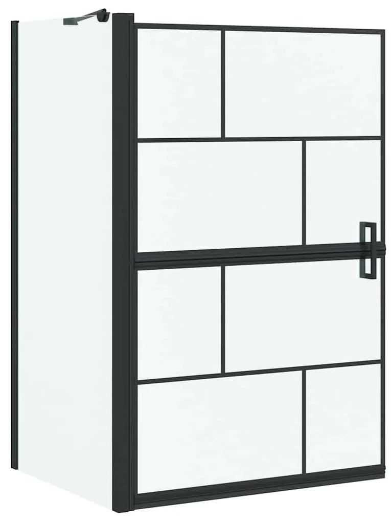 vidaXL Οθόνη ντους μπάνιου Μαύρο και Διαφανές 116 x 68 x 128 εκ.