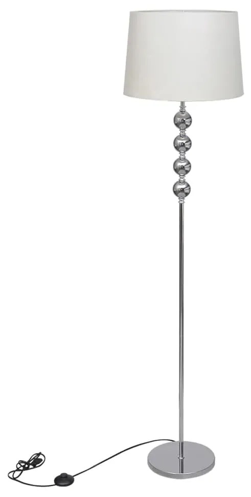 Φωτιστικό Δαπέδου με Καπέλο & Ψηλή Βάση με Διακόσμηση 4 Σφαιρών Λευκό