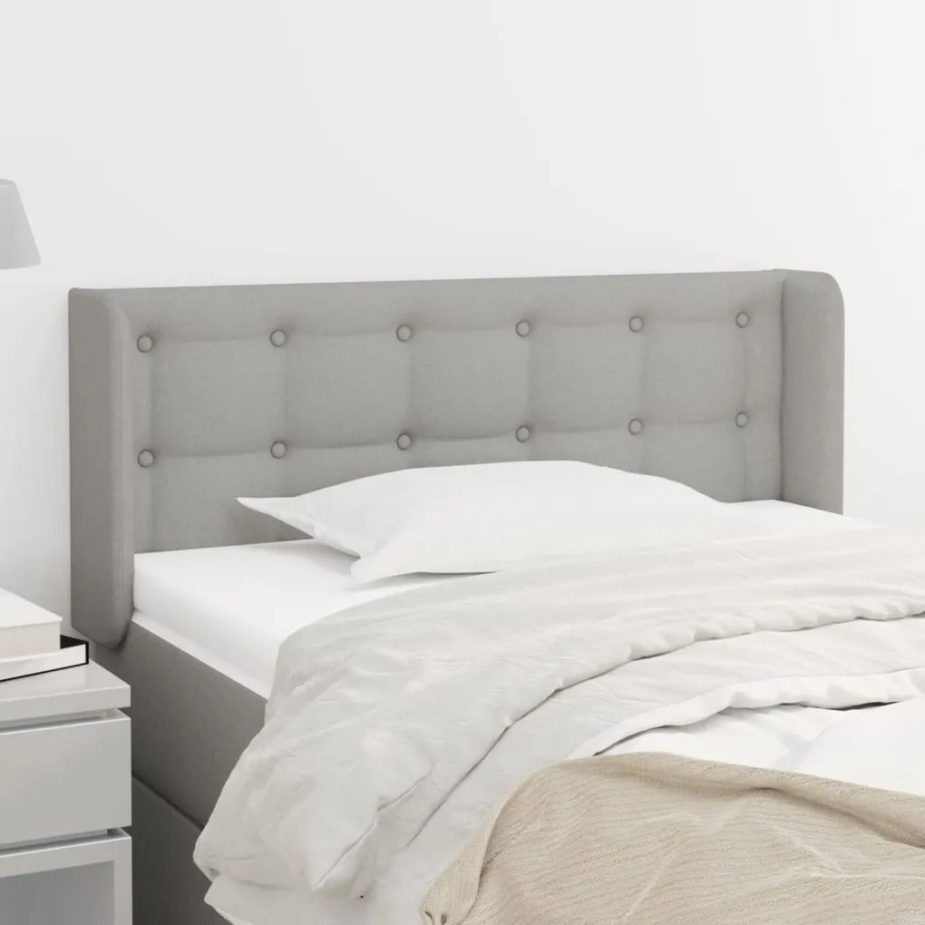 vidaXL Κεφαλάρι με Πτερύγια Ανοιχτό Γκρι 83x16x78/88 εκ. Υφασμάτινο