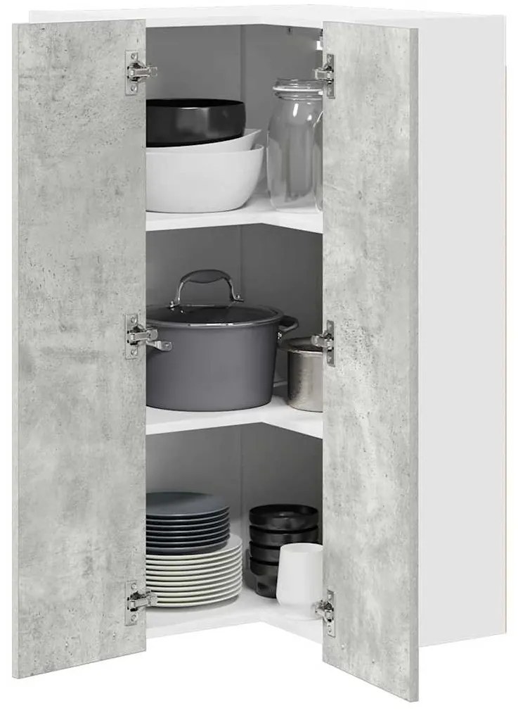 vidaXL Κρεμαστό ντουλάπι Σκυρόδεμα Γκρι και Λευκό 57 x 57 x 100 εκ.