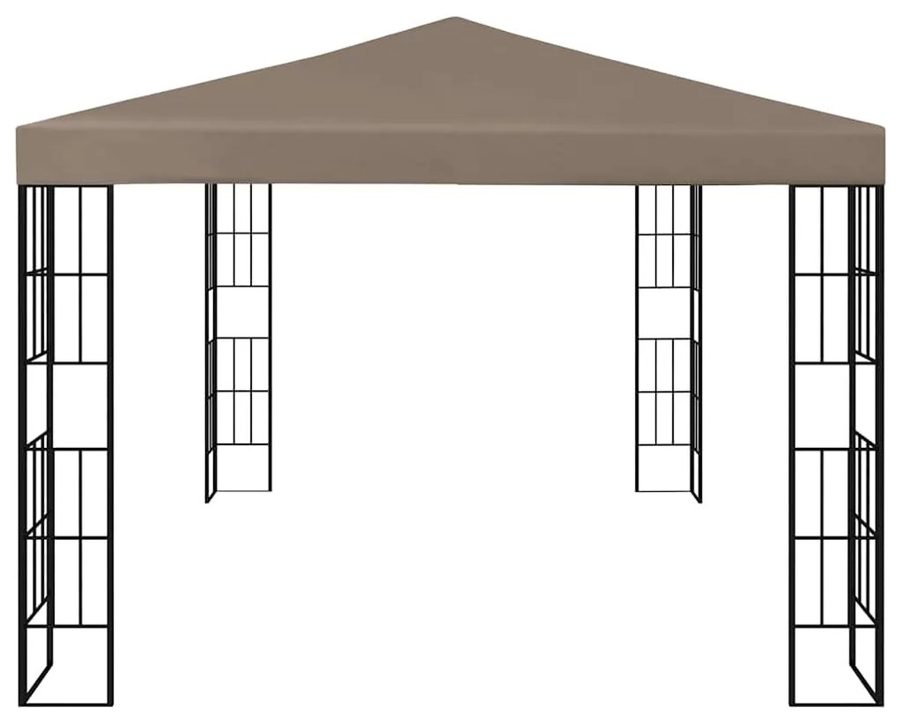 vidaXL Κιόσκι με Φωτάκια LED Taupe 4 x 3 μ.