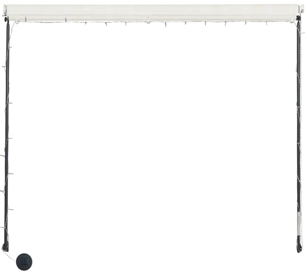 vidaXL Τέντα Συρόμενη με LED Κρεμ 100 x 150 εκ.
