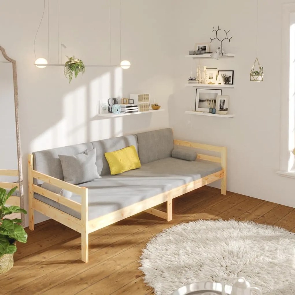 vidaXL Καναπές Κρεβάτι Χωρίς Στρώμα 90x190 εκ. Μασίφ Ξύλο Πεύκου