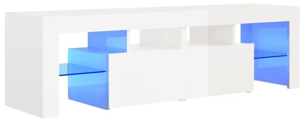 Έπιπλο Τηλεόρασης με LED Γυαλιστερό Λευκό 140x36,5x40 εκ. - Λευκό