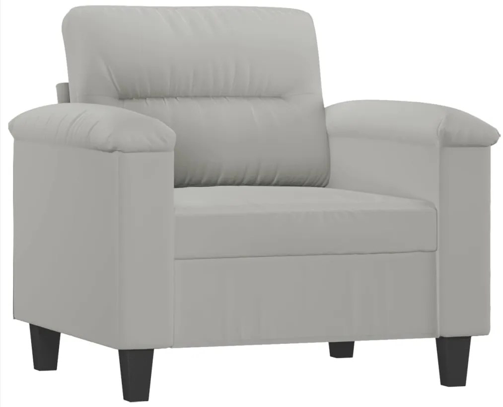 vidaXL Σετ Σαλονιού 3 Τεμαχίων Αν. Γκρι Ύφασμα Μικροϊνών με Μαξιλάρια